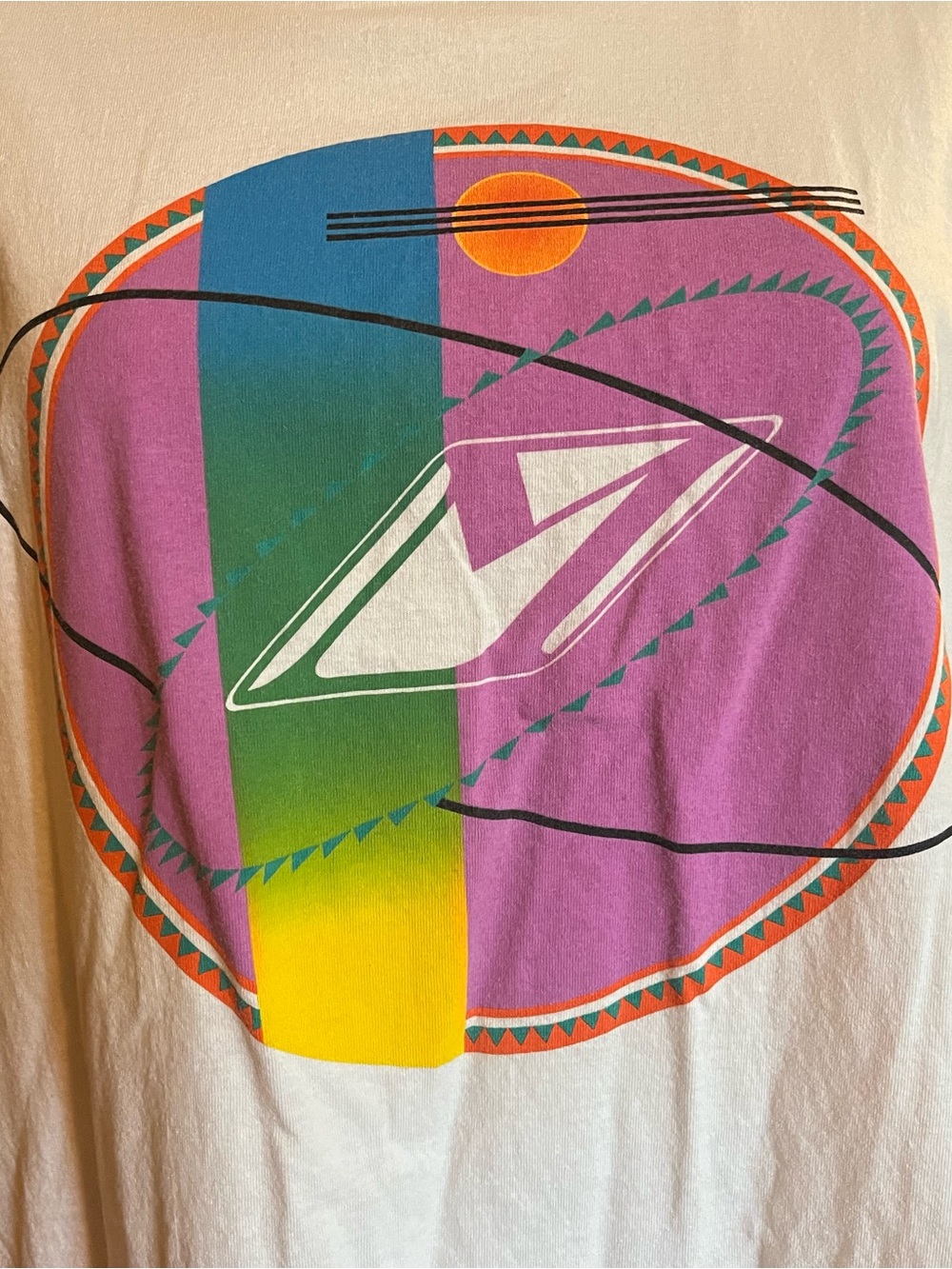 Russell Athletic White Tee with Multicolor Graphic